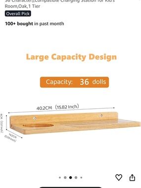 Amazon Natural Wood Wall Shelf with Cup Holder - Natural Oak Finish